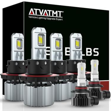 Imagem de ATVATMT Lâmpadas H13/9008, 9145/9140 faróis de neblina para Ford F250 F350 F450 F550 2017 2018 2019 2020 2021 2022, 6500K Luz de condução super resistente, Plug and Play, pacote com 6