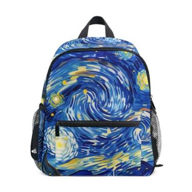 Imagem de GAIGEO Starry Night Painting Backpacks for Toddlers with Whistle, Adjustable Chest Strap, Backpack for Preschool Girl Lightweight & Compact for Ages 3-8