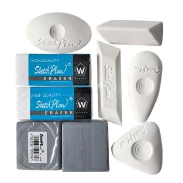 Imagem de KALLORY 1 conjunto de borrachas de esboço - borrachas de lápis amassadas multiformas para artistas, estudantes, desenho, pintura, esboço, material escolar, ferramentas de arte portáteis