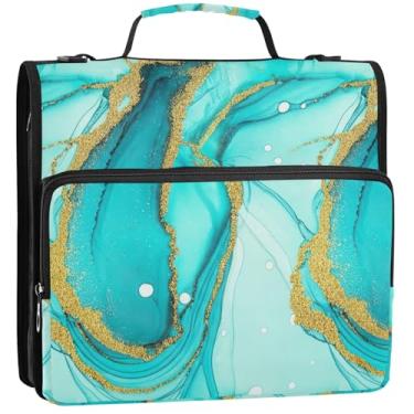 Imagem de Pasta organizadora de fichário escolar com alça de ombro e alça de ombro para negócios, 34,5 x 31,5 x 8,9 cm