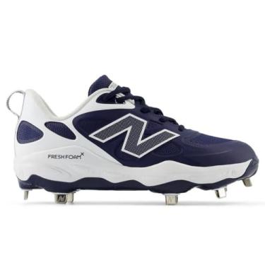 Imagem de New Balance Tênis feminino Fresh Foam X Velo V4 Metal Softball, Equipe azul marinho/branco, 38