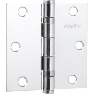 Imagem de Dobradiça P- Porta 3.1-2 Aço Carbono Cromado C- 3 Pç Vonder