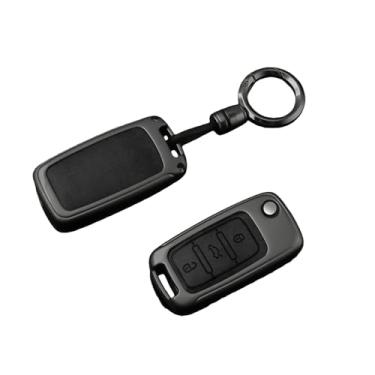 Imagem de Capa de liga de couro para chave remota de carro, compatível com vw polo tiguan passat b5 b6 b7 golf 4 5 6 mk6 jetta lavida, acessórios(A-black chain)