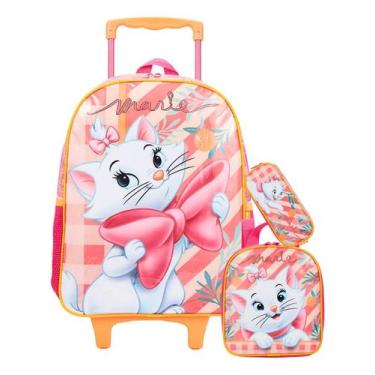 Imagem de Kit Gatinha Marie Mochila de Rodinha + Lancheira + Estojo - Xeryus