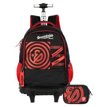 Imagem de Kit Escolar Enaldinho Mochila Rodinha + Estojo Box Original - Luxcel, 