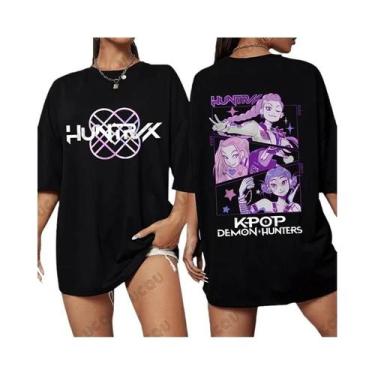 Imagem de Camiseta De Algodão Feminina De Verão Com Estampa K-Pop Demon Hunters,