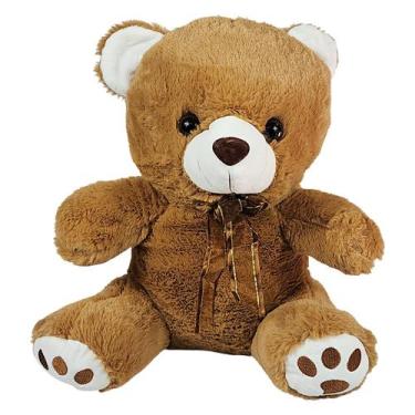 Imagem de Urso De Pelúcia Bart Com Lacinho 30cms - Marrom - Tuka Toy