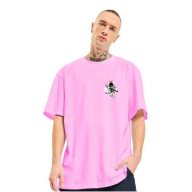 Imagem de Camiseta Oversized Unissex Anjo Bandido AK Quebrada, Rosa, G