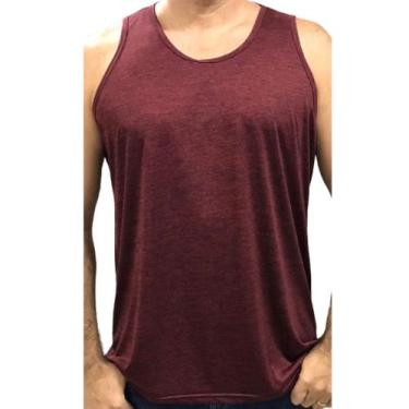 Imagem de Regata Masculina Dry Fit Plus Size - Fix, Vinho rajado, G1