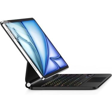Imagem de Capa com teclado para iPad Air de 13 polegadas (M3 2025/M2, 2024), iPad Pro de 12,9 polegadas (3/4/5/6ª geração), magnético estilo mágico – suporte cantilever flutuante – capa com teclado