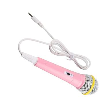 Imagem de AYNEFY Microfone Com Fio, Microfone Vocal de Plástico Dinâmico, Qualidade de Som Nítida para Crianças, Perfeito para karaokê e Festas (Rosa)
