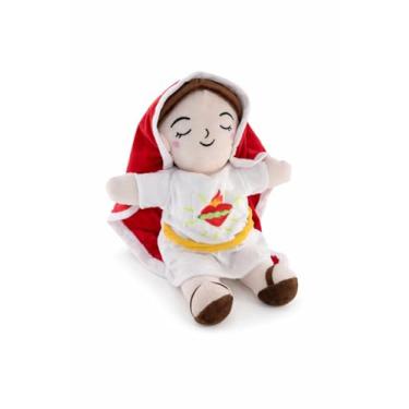 Imagem de Brinquedo de peluche de Maria Jesus boneca de pelúcia de Jesus a respirar com música e luzes, figure acende, relaxante respira, alívio da ansiedade, figuras de Jesus, almofada de pelúcia - Vermelho