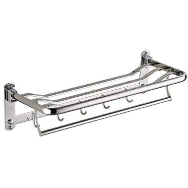 Imagem de CGKs6anmU Toalheiro autoadesivo para toalheiro montado na parede de aço inoxidável toalheiro dobrável para banheiro e vaso sanitário