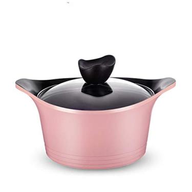 Imagem de Pote de estoque caçarola estilo japonês panela de sopa e fogão a gás panela de cerâmica dedicada panela de sopa de arroz para criar sopas ensopados (cor: rosa tamanho: 28 x 28 x 11,5 cm) (rosa 28 x 28