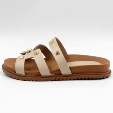 Imagem de Sandália Raquel Dias Slide Papete com Aplicações Feminina-Feminino