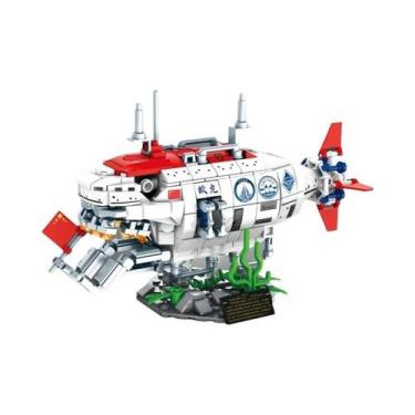 Imagem de Brinquedo De Blocos De Montar Submarino De Exploração Marinha Profunda