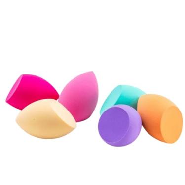 Imagem de Kit 3 Esponjas de Maquiagem Chanfradas com Caixa – Acabamento Profissional, Ultra Macias, Expandem com Água, Ideais para Base, Corretivo e Contorno
