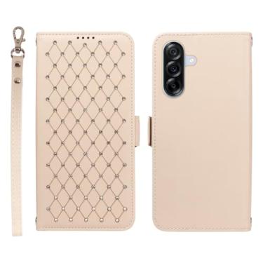 Imagem de Jcxtrombulous Capa carteira para Samsung Galaxy A36 5G com bloqueio RFID, compartimentos para cartões e suporte | Capa fólio de couro PU com alça de cordão - Capa para Galaxy A36 5G (6,7 polegadas
