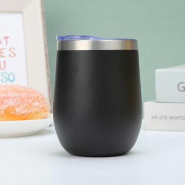 Imagem de Copo Térmico Cuia 360ml Inox Tampa Oval Bebida Quente e Fria 5817 - NE