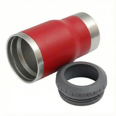 Imagem de Copo Térmico Inox 420ml 2 em 1 Porta Long Neck e Lata Isolamento a Vácuo com Abridor (Vermelho)