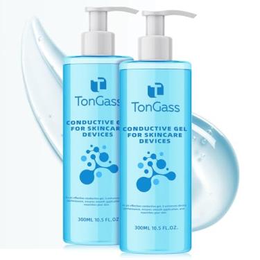 Imagem de TonGass Gel condutor para dispositivos faciais de microcorrente e LED, gel hidratante suave com ácido hialurônico e peptídeos de colágeno, géis leves e não pegajosos para uso em dispositivos – pacote