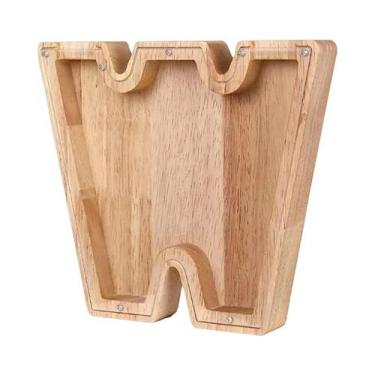 Imagem de Cofrinho De Madeira Com Alfabeto Inglês, 26 Letras, Caixa De Economia 