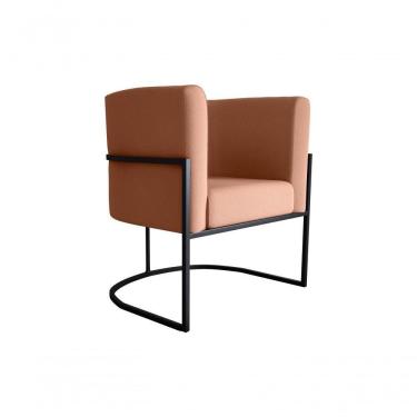 Imagem de Poltrona Decorativa Cadeira Veludo Ferrugem Matrix Cairo Sala Recepção Base