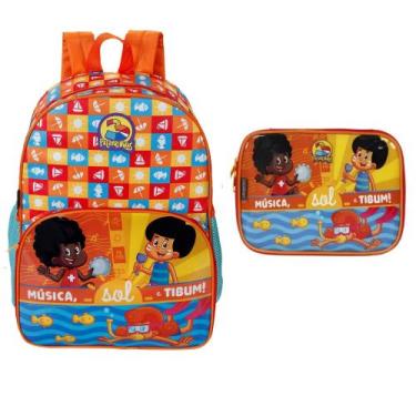 Imagem de Kit Mochila Escolar de Costas Infantil + Estojo Dermiwil 3 Palavrinhas