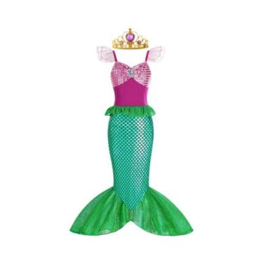 Imagem de Fantasia De Princesa Sereia Para Meninas, Cosplay Infantil, Vestido Pa