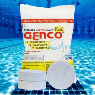 Imagem de Tablete Estabilizador Clarificante Genco Algicida Cloro 200g