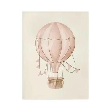 Imagem de Pôster De Parede Rosa Vintage Para Quarto Infantil: Cisne E Coelho Em 