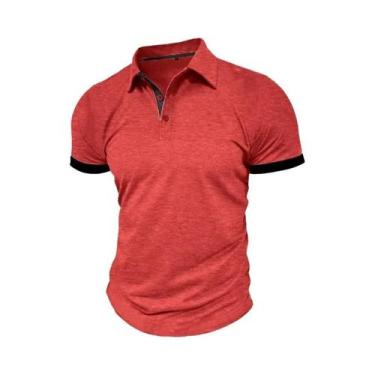 Imagem de Camisa Polo Masculina Oversize De Verão, Manga Curta, Cor Sólida, Resp