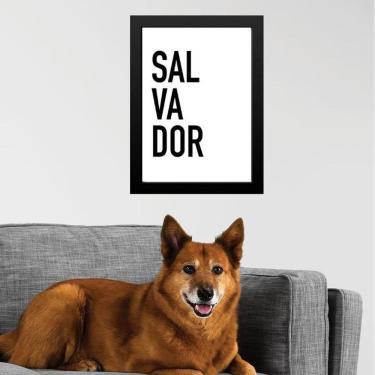 Imagem de Quadro Decorativo Tipografia Salvador 33X24Cm - Com Vidro