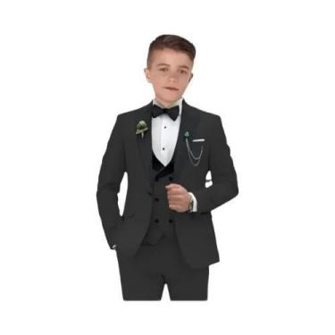Imagem de Conjunto De Terno Infantil Borgonha 3 Peças: Blazer, Colete E Calça El