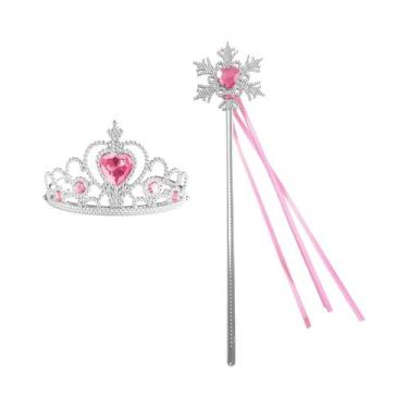 Imagem de Coroa De Princesa Para Meninas, Varinha Mágica, Tiara De Strass Para C