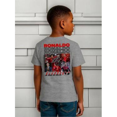 Imagem de Camiseta Cr7 Infantil Cristiano Ronaldo Futebol Robozão - Outras, Cinz