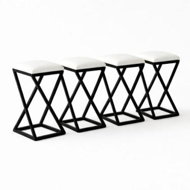 Imagem de Kit 4 Banqueta Alta 80 Cm Cozinha Bar Balcão Bistrô material sintético