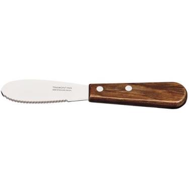 Imagem de Espátula para Manteiga Inox Tramontina - Polywood 3", Castanho