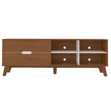 Imagem de Rack para Tv ate 75" com 2 gavetas VERONA cor Cedro/Off White - Artely