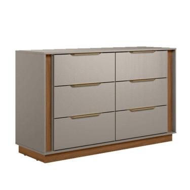 Imagem de Cômoda Giardino 6 Gavetas Nogueira Nude Prime Tx  - Demóbile