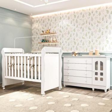 Imagem de Quarto Bebê Completo Berço Americano Marquesa 3Em1 Mirelle Cômoda 4 Ga