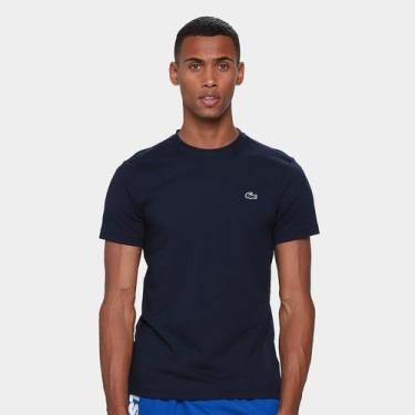 Imagem de Camiseta Lacoste Masculina, Marinho, Branco, GG