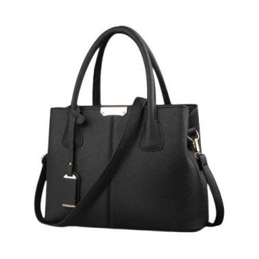 Imagem de Bolsa Feminina Grande de Couro PU - Sacola de Ombro Quadrada e Crossbo