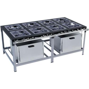Imagem de Fogão Industrial Stori Premium 8 Bocas 40x40 2 Fornos M20 Pintado Meta