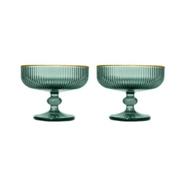 Imagem de Taça de Vidro L'Hermitage Borda Dourada 310 ml Cameratta 2 Peças