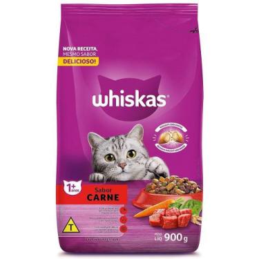Imagem de Ração Seca para Gatos Adultos Sabor Carne Whiskas 900g, Brasil