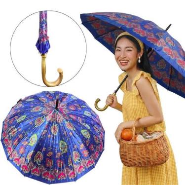 Imagem de Guarda Chuva Reforçado Grande Estampado Colorido Dia a Dia Sombrinha A