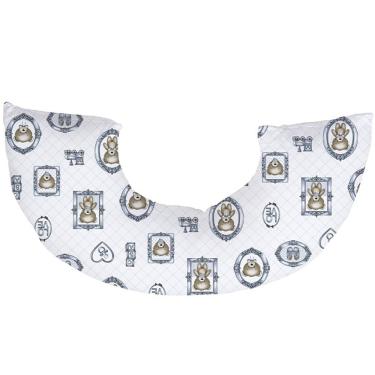 Imagem de Almofada de Amamentação Guilherme para Apoio Ergonômico com Capa em Malha com Zíper Azu...