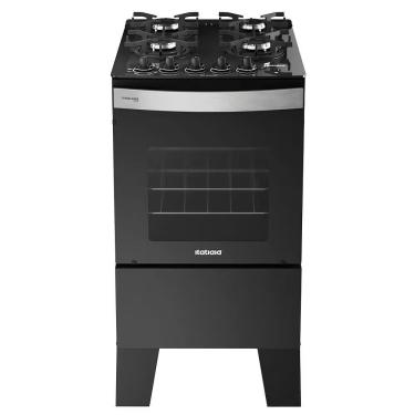 Imagem de Fogão de Piso 4 Bocas GLP Itaglass Plus em Vidro Temperado com Acendimento Automático Preto Bivolt