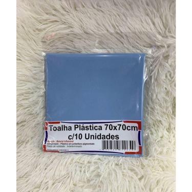 Imagem de Kit 10 Toalha De Mesa Lisa Plástica 70x70cm Para Aniversário Festa Casamento Azul Bebê
